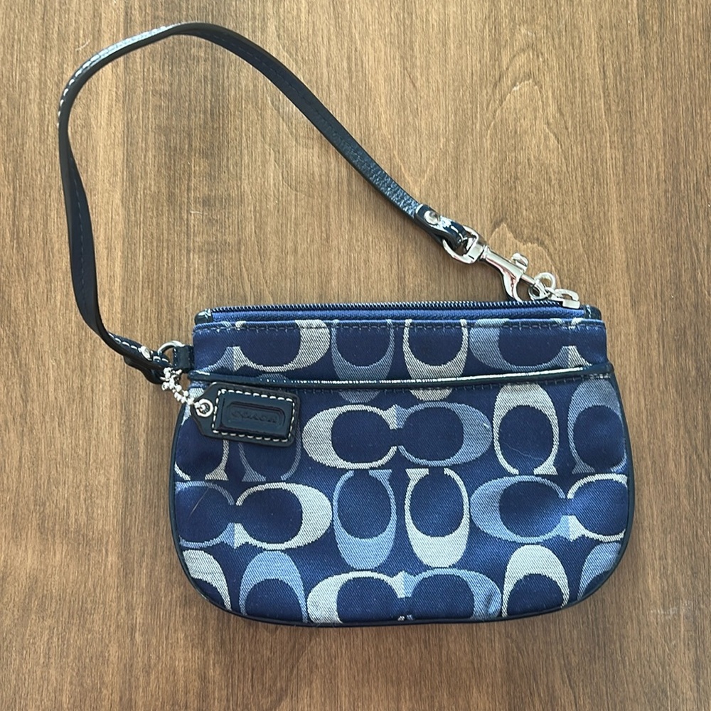 Blue Coach Wristlet